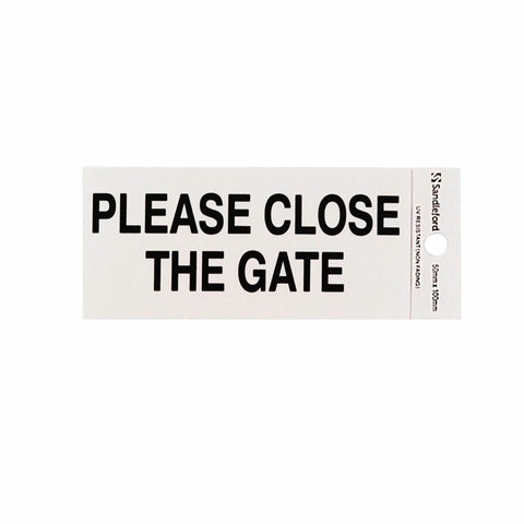 Sandleford Please Close the Gate Self Adhesive Sign - Silver - 100mm x 50mm - SuperSaverAU - view 1