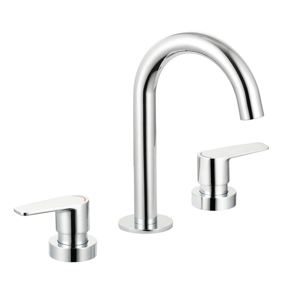 evekare Chrome 1/4 Turn Extended Lever Basin Set 4 Star WELS