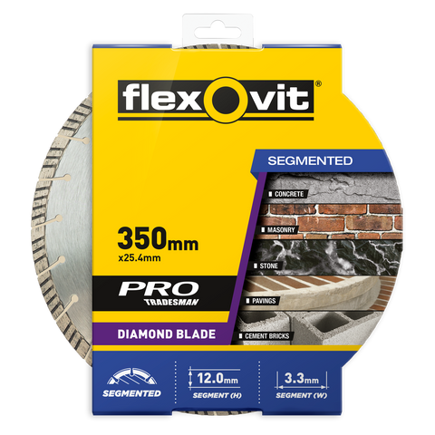 Flexovit Diamond Blade - 350 x 25mm - Diamond - Segmented - SuperSaverAU - view 1