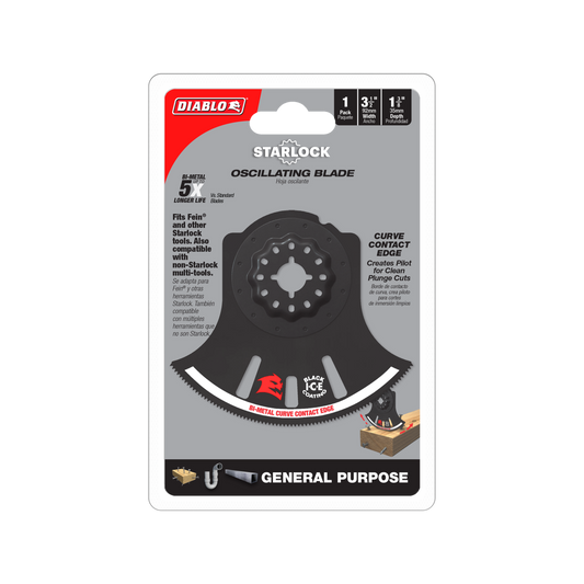 Diablo 92mm Starlock Bi-Metal Multi Tool Blade - General Purpose Cuts - Black
