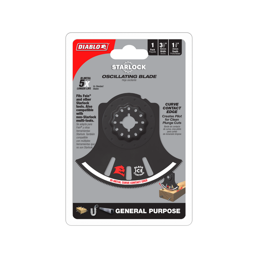 Diablo 92mm Starlock Bi-Metal Multi Tool Blade - General Purpose Cuts - Black - SuperSaverAU - view 1
