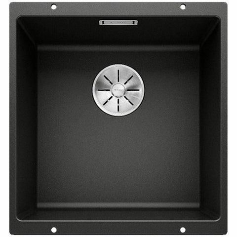 Blanco SUBLINE single bowl undermount sink - Black Silgranit, 30L bowl, overflow - SUBLINE400UBK5