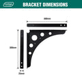 Carinya Euro Bracket 300mm Black Powder Coated Steel 100kg Capacity - SuperSaverAU - view 4