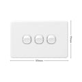 Deta X6 White Triple Switch - 3 Gang Polycarbonate - Classic Design - SuperSaverAU - view 4