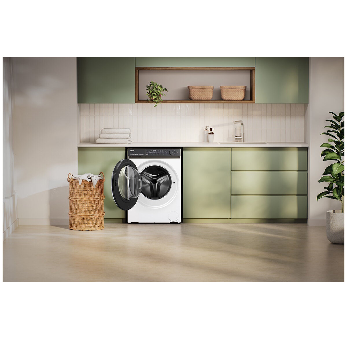 Haier 500 Series 10kg Front Loader - White, Auto Dose, UV Protect, 5 Star Energy - HWF10NW1