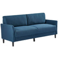 Zinus 3 seater sofa - blue weave fabric, high-density foam cushions, rubber wood legs - AU-USSJCF-3BW