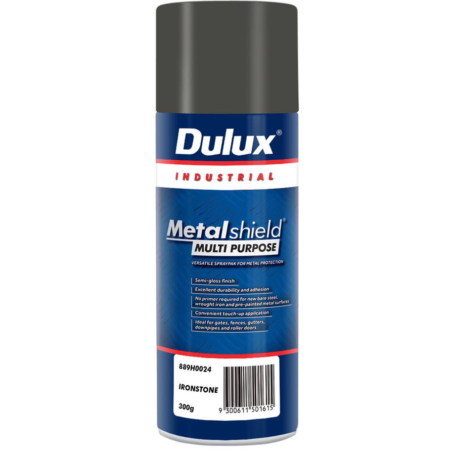 Dulux Metalshield Spray Paint Ironstone 300g Semi Gloss Durable Finish - SuperSaverAU - view 1