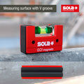 Sola Mini Compact Magnetic Spirit Level with Case Red