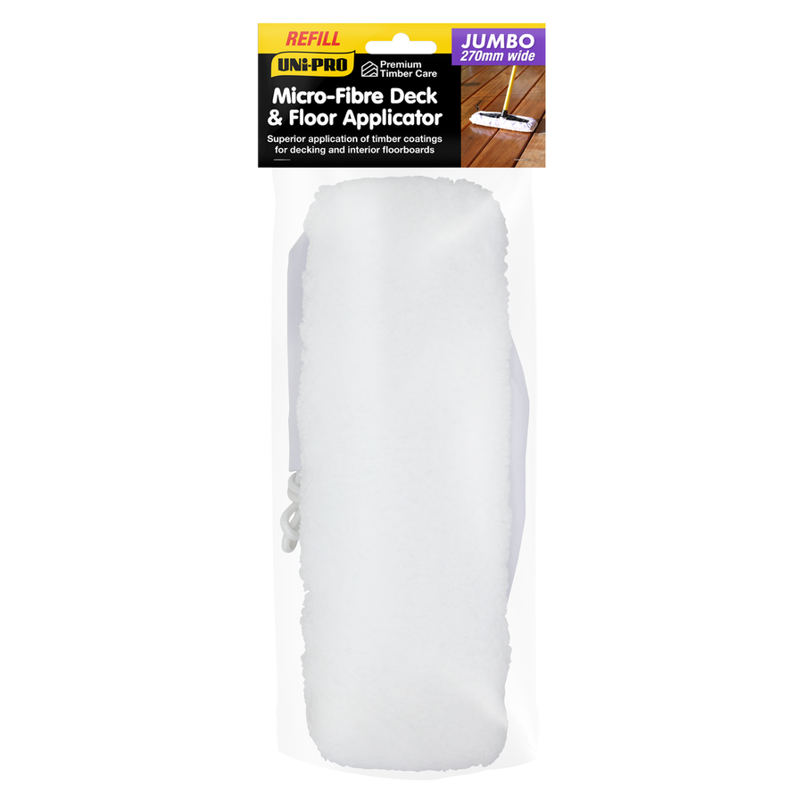 Uni Pro 270mm Jumbo Micro Fibre Deck & Floor Applicator Refill Pad - High Paint Holding Capacity - Washable Bonnet - Compatible with Various Sealers - SuperSaverAU - view 1