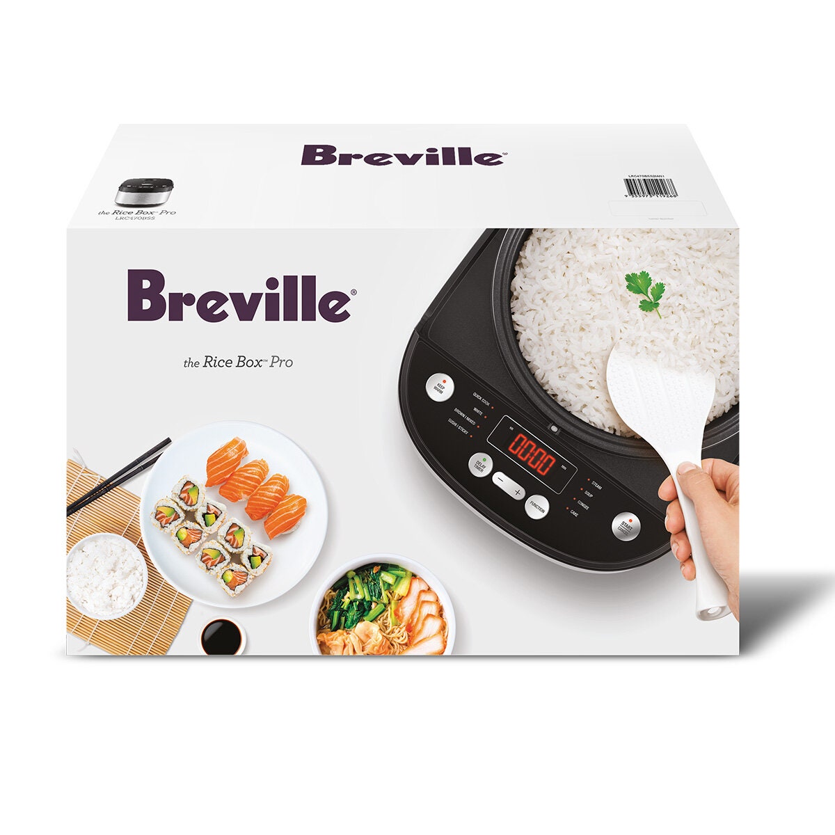 Breville the Rice Box Pro rice cooker - 10 cup capacity, Fuzzy Logic, eight presets, silver - LRC470BSS
