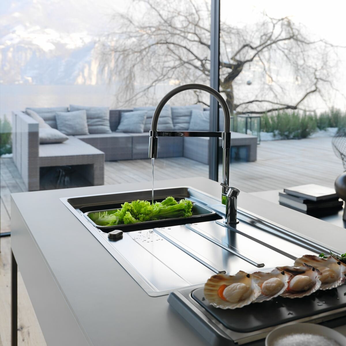 Franke Aton single bowl sink with left hand drainer 36L - 18/10 stainless steel - ANX211LHD