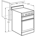 Westinghouse 60cm All Gas Freestanding Oven 80L - Stainless Steel, Wok Burner, Separate Grill - WFG612SCH