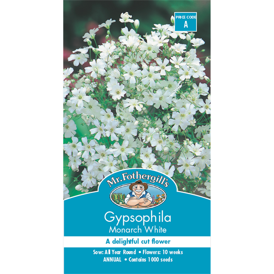 Mr Fothergill Gypsophila Seeds - 30cm - Hardy Annual - White Flowers - SuperSaverAU - view 1
