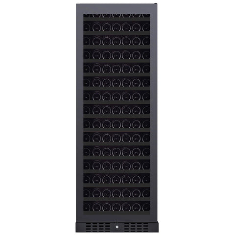 Grand Cru 183 Bottle Single Zone Wine Fridge - Black Glass Door, UV Protection, 490L - GCWF183SZBLK