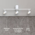 Verve Design White Gabriella 3 Head Adjustable GU10 Spotlight - 770mm x 230mm - Indoor Use - SuperSaverAU - view 4