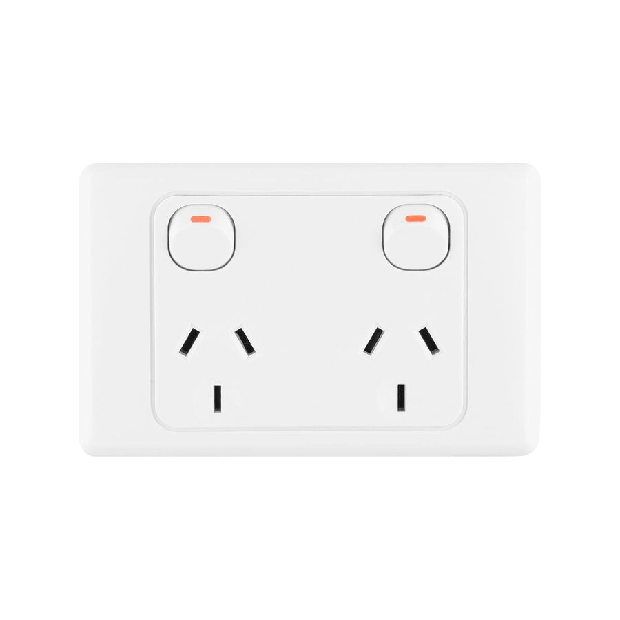 Deta 15A Double Power Point - 2 Outlets - Polycarbonate - Heavy Duty - SuperSaverAU - view 1