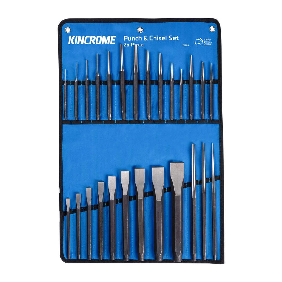 Kincrome Punch and Chisel Set - 26 Piece - Chrome Vanadium Steel - Industrial Use - SuperSaverAU - view 1