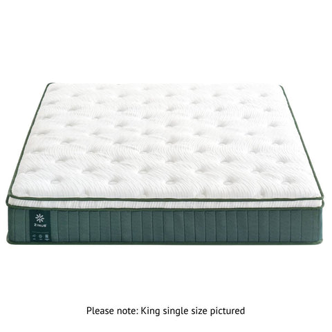 Zinus King Single Green Premium Pocket Spring Euro Top Mattress - 5-Zone Support - AU-MSSBO4ZC-10B