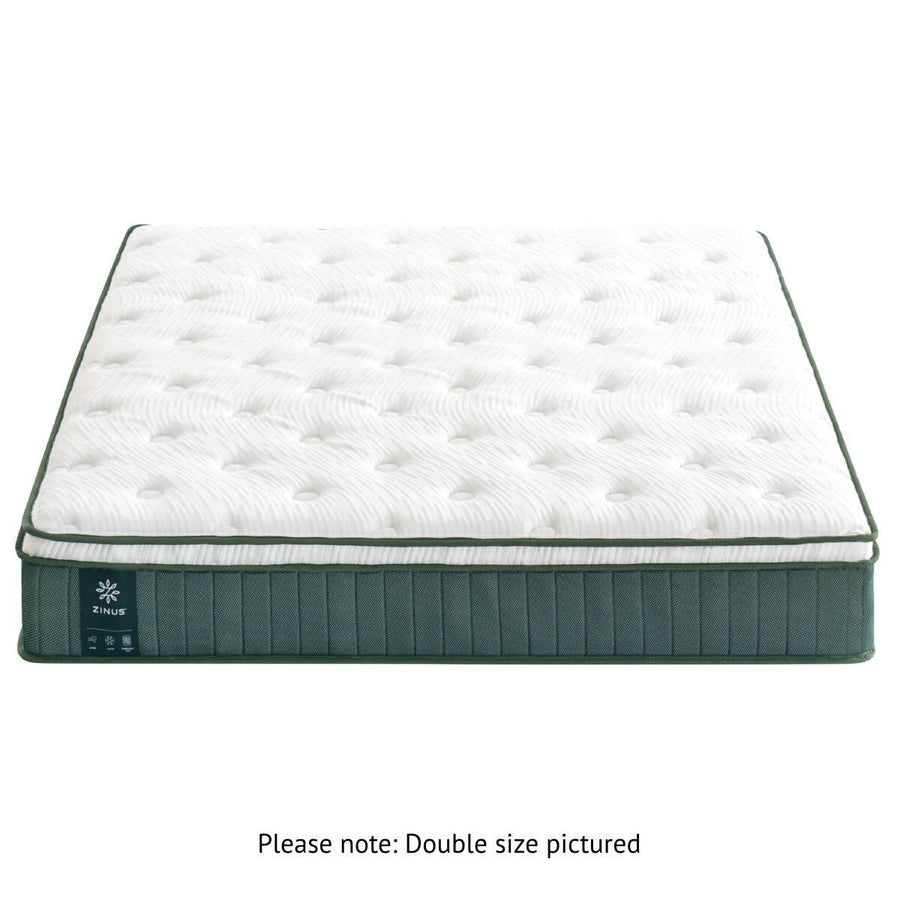 Zinus Double Green Premium Pocket Spring Euro Top Mattress - 5-Zone iCoils, Cooling Foam - AU-MSSBO4ZC-10D