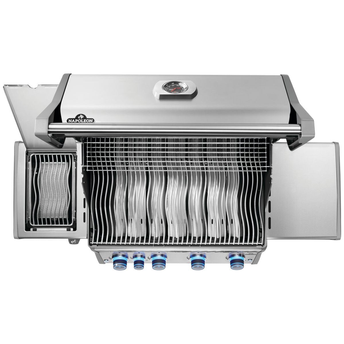 Napoleon Rogue Pro-S 525 4 Burner Natural Gas Freestanding BBQ - Silver - Side Burner - RPS525RSIBNSS-2-AU