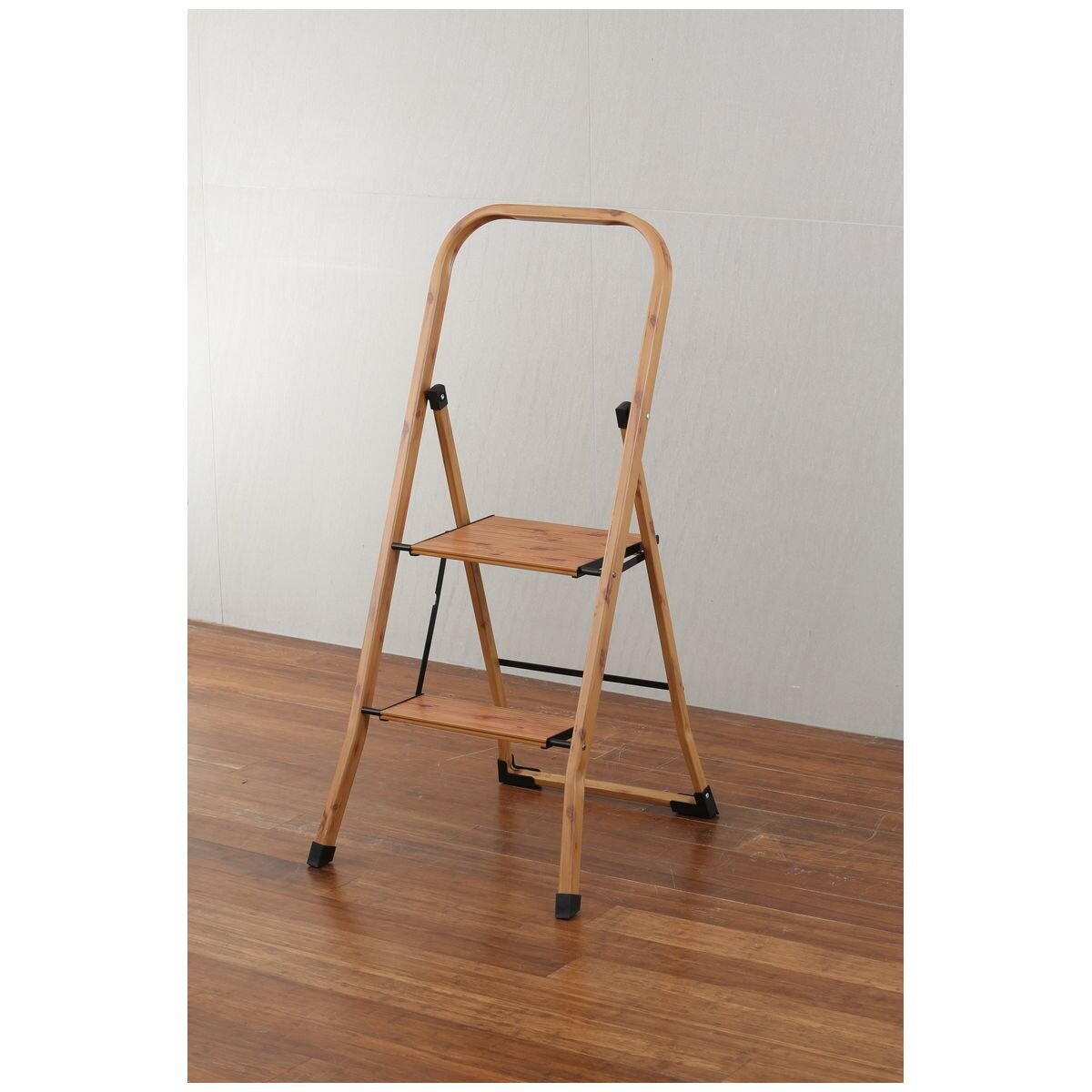 L.T. Williams 2 Step Ladder with Bar - Woodgrain Aluminium - 120kg Load Capacity - 9757