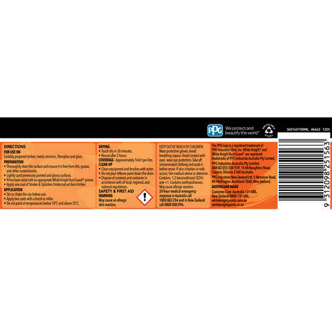 White Knight Strokes & Splashes 100ml Orange Gloss Water-Based Craft Paint Indoor Outdoor