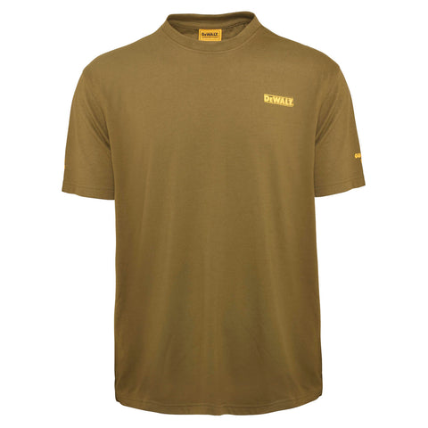 DEWALT Typhoon Olive Crew Neck Shirt - Men's Size S, Cotton Polyester