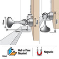 Adoored 42mm Satin Chrome Metal Trumpet Magnetic Door Stop