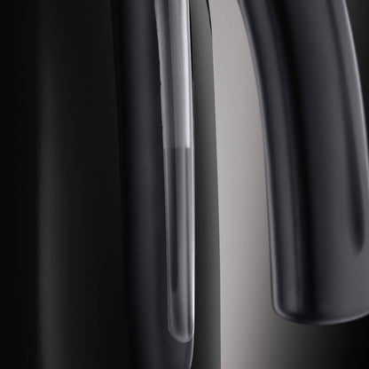 Russell Hobbs 1.7L Stainless Steel Black Kettle - 360° Base - Easy Pour