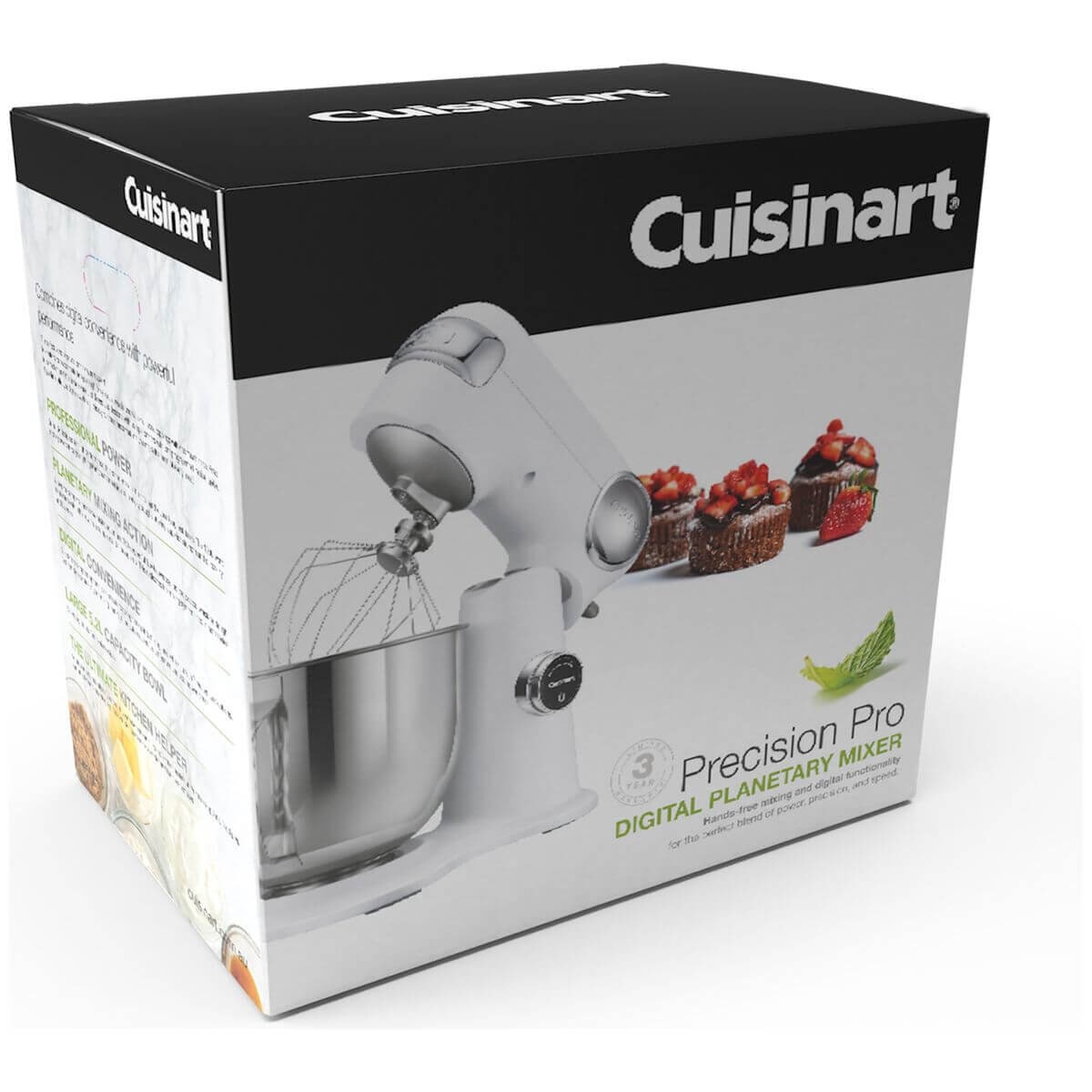 Cuisinart Precision Pro Digital Planetary Stand Mixer - 1000W, White, Stainless Steel Bowl - SMD-50XA