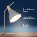 Verve Design Alston Task Lamp Silver Birch 60W E14 ATL004SB
