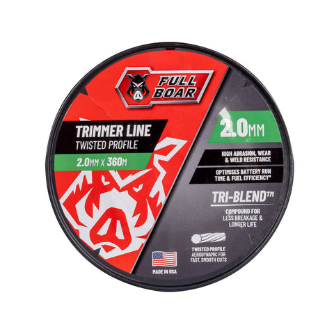 Full Boar 2.0mm x 360m Twisted Profile Trimmer Line - Bulk Whipper Snipper Cord