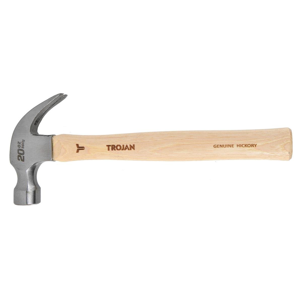 Trojan 20oz Timber Claw Hammer - 560g - Durable Hickory Handle - Claw Design