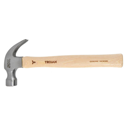 Trojan 20oz Timber Claw Hammer - 560g - Durable Hickory Handle - Claw Design