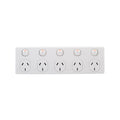 DETA Five Outlet Power Point White Polycarbonate 10A 250V for Kitchens