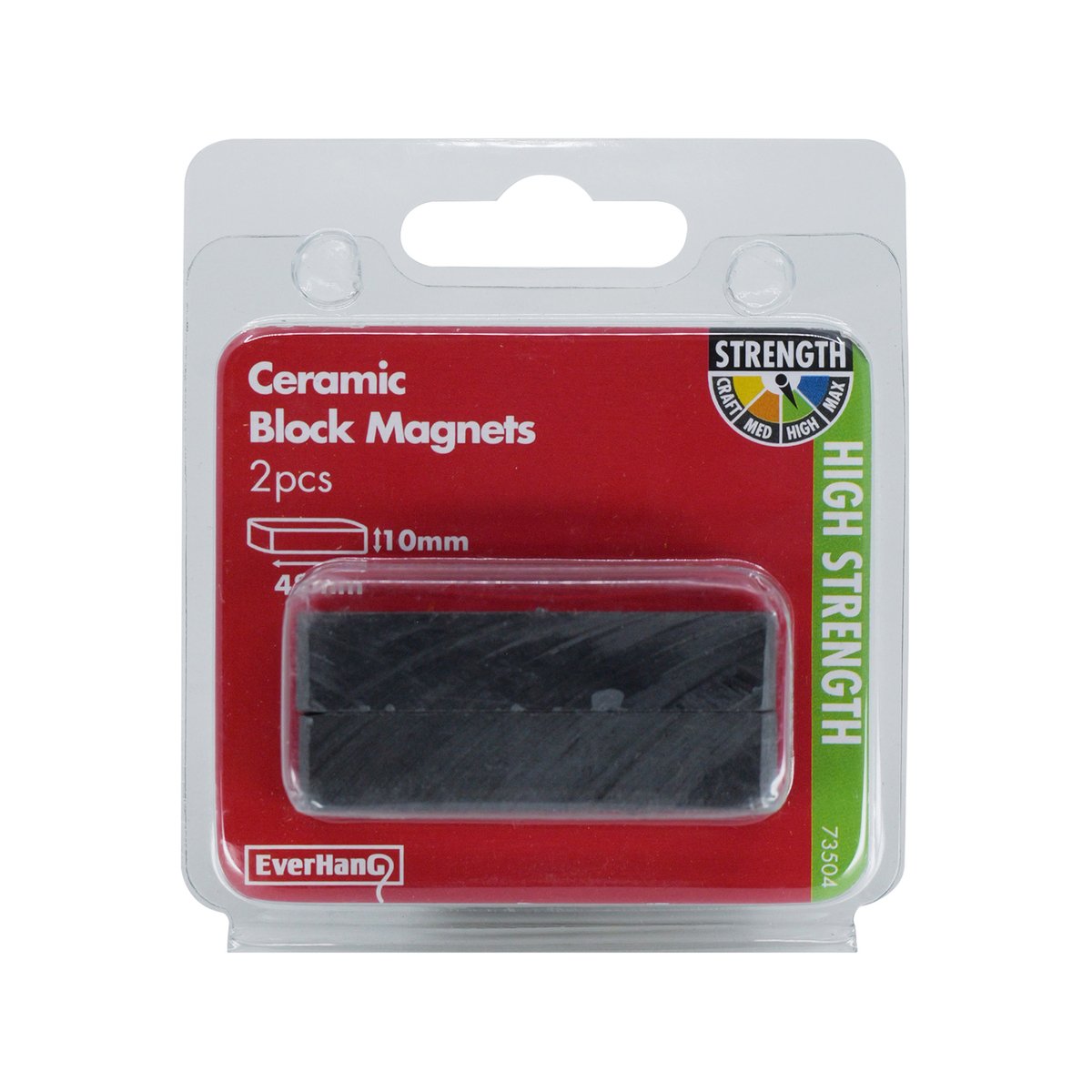 Everhang Ceramic Block Magnet 48 x 10mm 2 Pack Lightweight Strong - SuperSaverAU - view 4