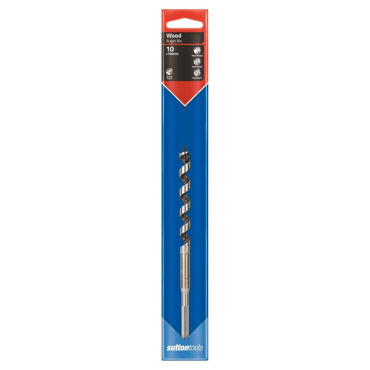 Sutton Tools Short Auger Bit 190 x 10mm Steel Fast Drilling - SuperSaverAU - view 1