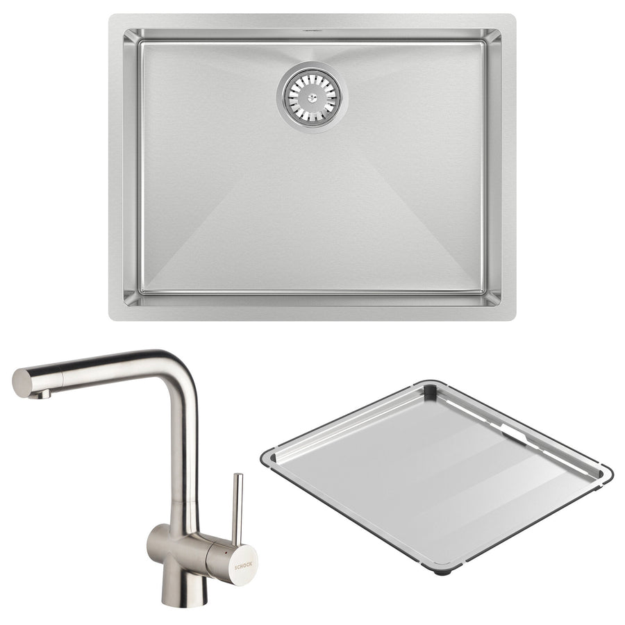 Abey Alfresco single bowl 316 marine grade sink pack with drain tray and Laios mixer - FRA540T