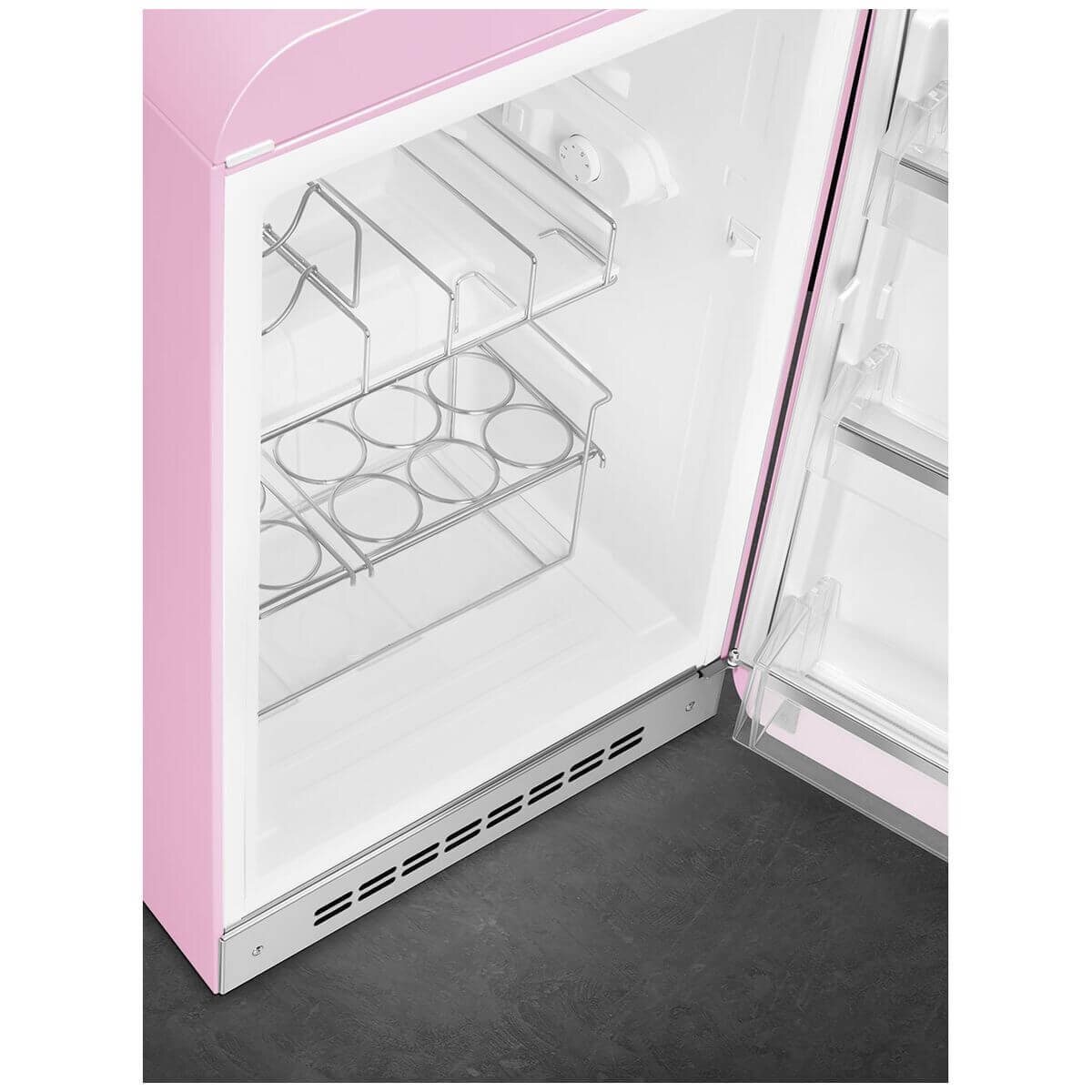 Smeg 50s Retro Style Happy 135L bar fridge - right hinge, pink, 6 star energy rating - FAB10HRPK6