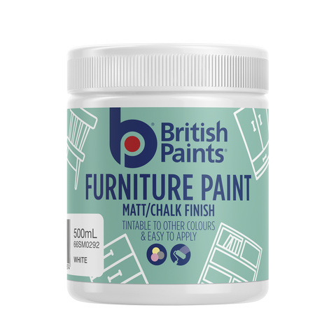 British Paints White Base Furniture Paint - 0.5L - Matt Finish - Easy Application - SuperSaverAU - view 1