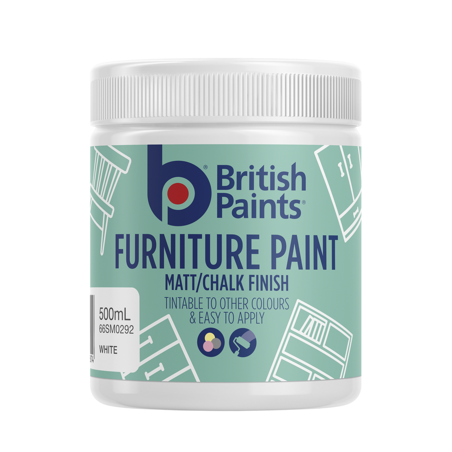 British Paints White Base Furniture Paint - 0.5L - Matt Finish - Easy Application - SuperSaverAU - view 1