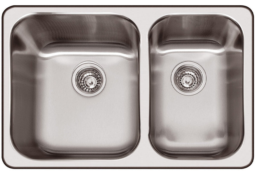 Abey NuQueen The Brisbane 1 and 3/4 Bowl Sink - Stainless Steel Topmount - 696mm Wide - Q180