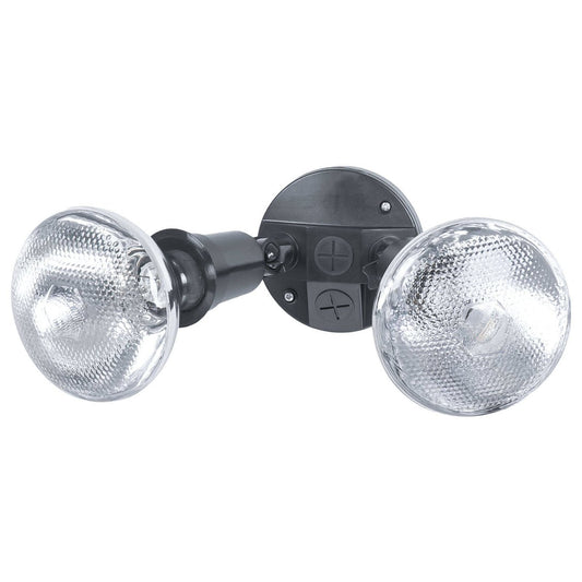 Arlec 150W Compact Twin Security Flood Light - Black - Plastic - Weatherproof