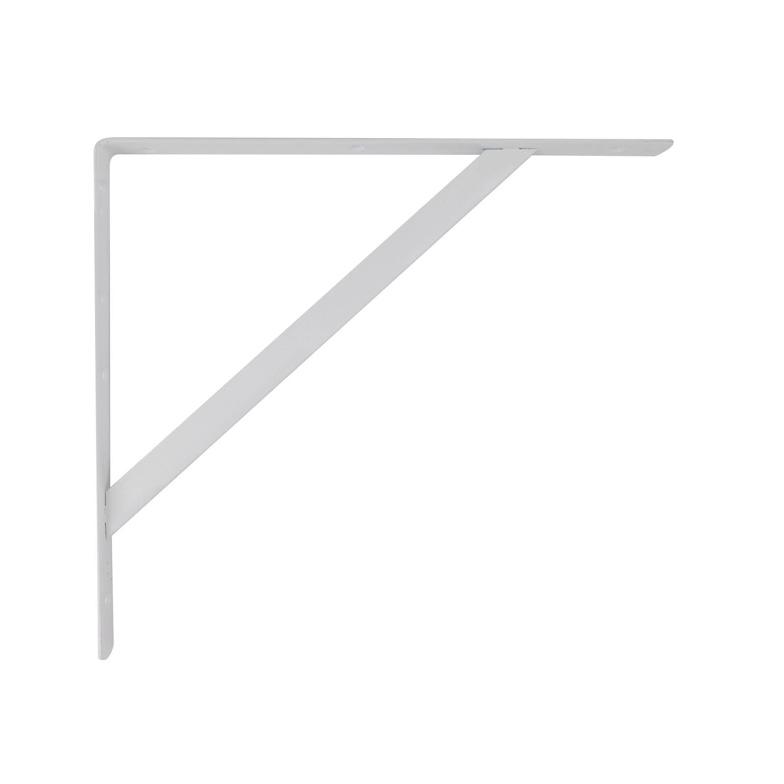 Carinya 400 x 350mm White Straight Stayed Bracket, Powder Coated Steel, 100kg, Multi-Orientation