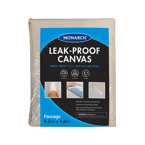Monarch Canvas Drop Sheet 1 5 x 3 6m Leak Proof Super Absorbent - SuperSaverAU - view 1