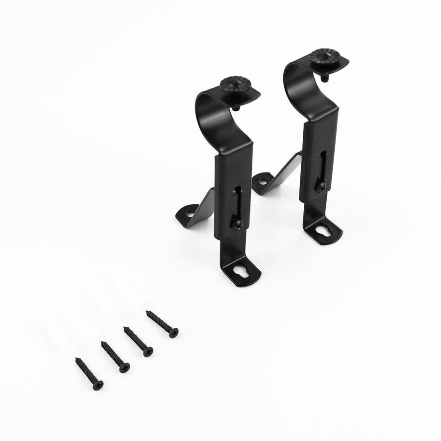 Windoware 25mm Black Adjustable Curtain Bracket 2 Pack - Metal Support - SuperSaverAU - view 1