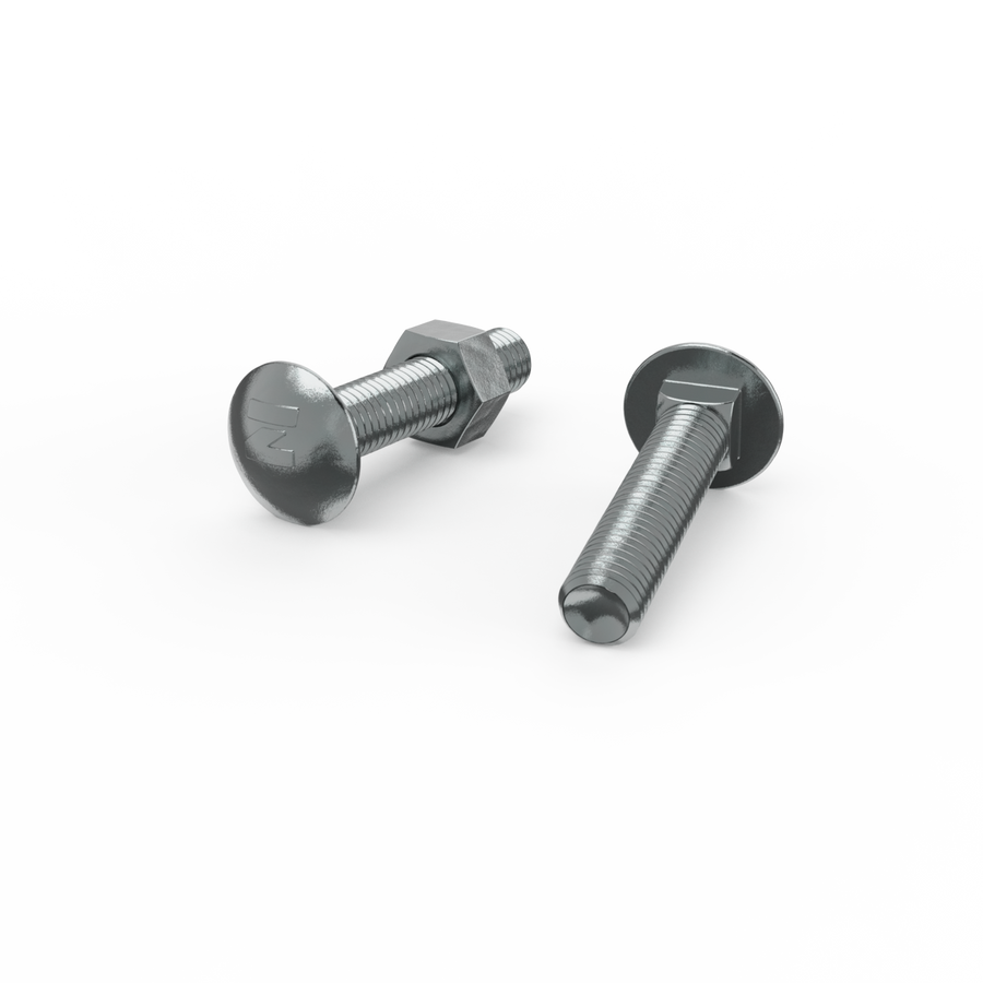 Zenith M10 x 50mm Zinc Plated Cup Head Bolt and Nut Each - Coarse Thread - Low Profile Design - SuperSaverAU - view 1