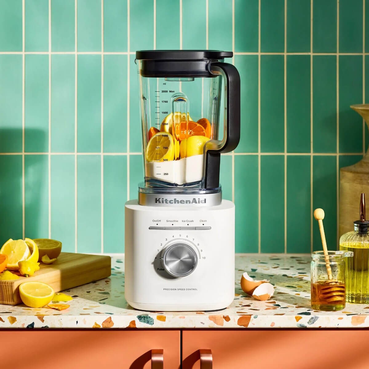 KitchenAid K200 Pure Power Blender 2L 1200W - White Porcelain - Plastic Jar - 5KSB2072APL