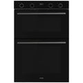 Omega 60cm 12 Function Built-In Electric Double Oven - Midnight Black Glass, Easy Clean Enamel - ODO6012M