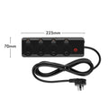 Arlec 4 Outlet Surge Protected Powerboard 350 Joule Black